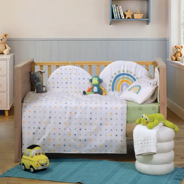 Πάντα Κούνιας Baby Dots Nef Nef Homeware, ΥΦΑΣΜΑ:100%BAMB-ΕΣΩΤ:100%ΠΟΛ - ECRU/GREEN (040813) 2