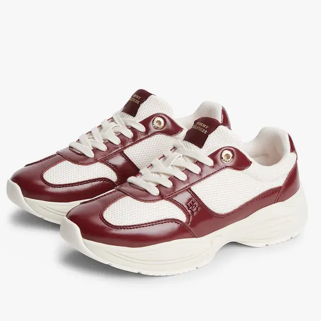Γυναικεία Δερμάτινα Sneakers Tommy Hilfiger FW0FW09413-GNE Velvet Maroon Μπορντό - 36 2