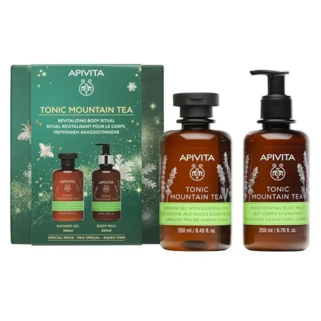 Apivita Promo Tonic Mountain Tea Τονωτικό Αφρόλουτρο με Τσάι Βουνού & Αιθέρια Έλαια 250ml + Ενυδατικό Γαλάκτωμα Σώματος 200ml