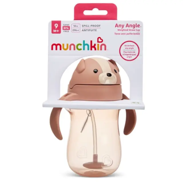 Munchkin Tip & Sip Ποτήρι με Καλαμάκι με Βαρίδι 9m+ 296ml – Σκυλάκι