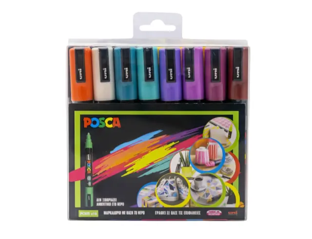 Μαρκαδόροι Σχεδίου Uni Posca PC-5M Medium με πάχος μύτης 1.8-2.5mm - 16 τεμάχιαPC-5M/16P