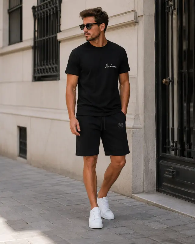 Noshame® Σετ T-shirt & Βερμούδα Μαύρο με τύπωμα - 752623 - XXL 2