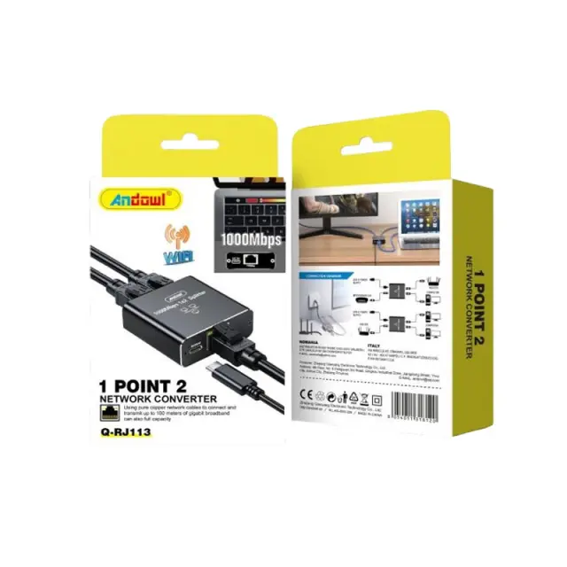 Andowl Μετατροπέας Δικτύου 1000Mbps Q-RJ113 - Network converter 1 Point 2 075713