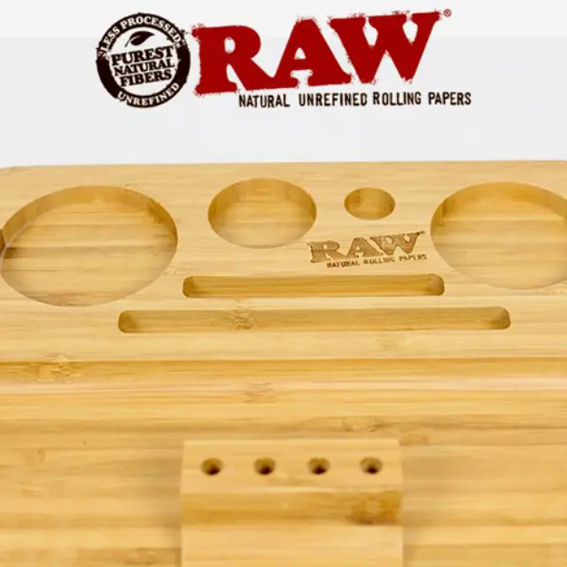 Raw Bamboo Rolling Tray - Ξύλινος Δίσκος (22x21cm) 3