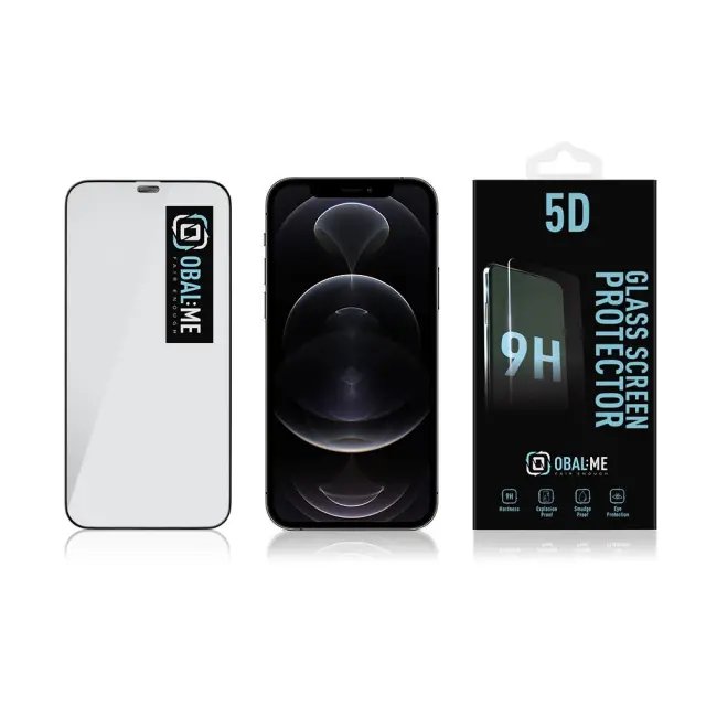 OBAL:ME 5D Glass Screen Protector for Apple iPhone 12/12 Pro Black 3