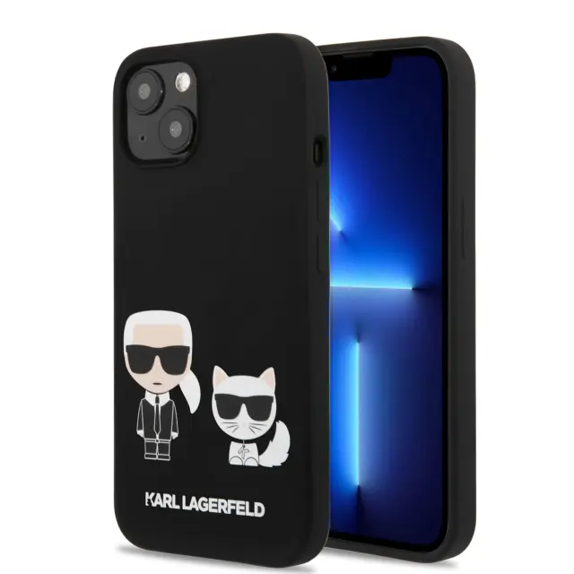 Karl Lagerfeld Karl & Choupette Back Cover Σιλικόνης Μαύρο (iPhone 13 mini)