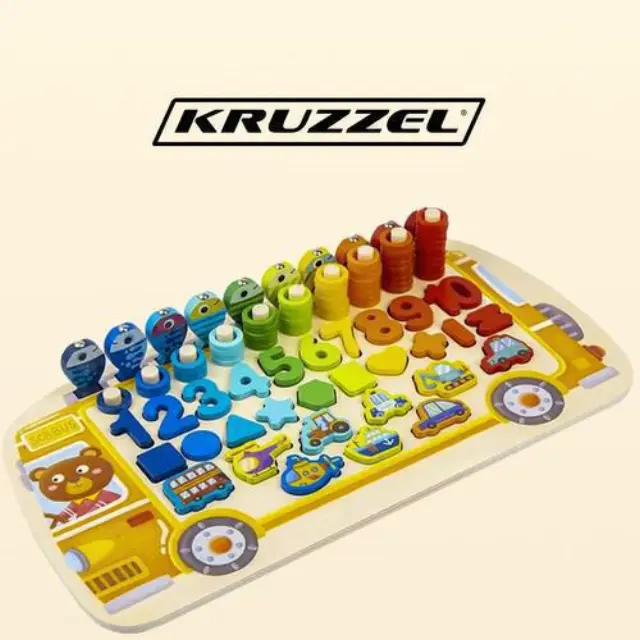 Kruzzel Ξύλινη λογαριθμική πλακα 6 σε 1 2