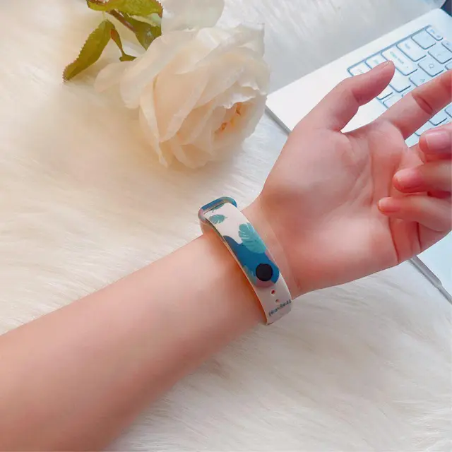 Λουράκι Σιλικόνης για Xiaomi Mi Band 3/4/5/6/7 - Leaves OEM 2