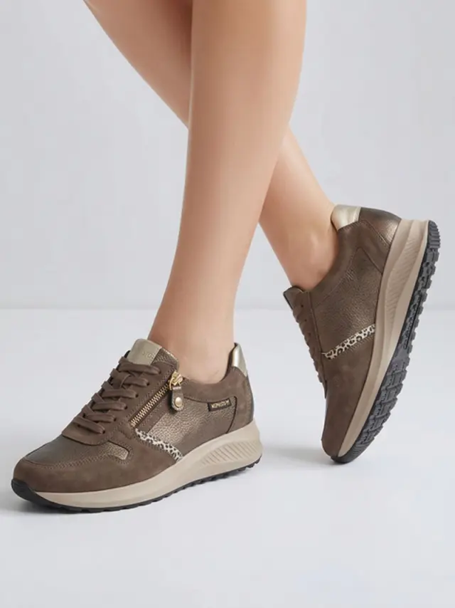 Mephisto Sneakers Γυναικείο δέρμα/δέρμα Nubuck Καφέ MEP/KIM PERF ICE BROWN 2
