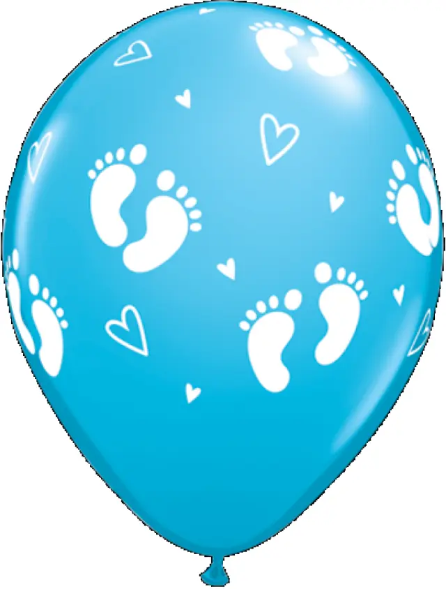 Μπαλόνια Λάτεξ 11 Baby Footprints Robins Egg Blue /25 τεμ