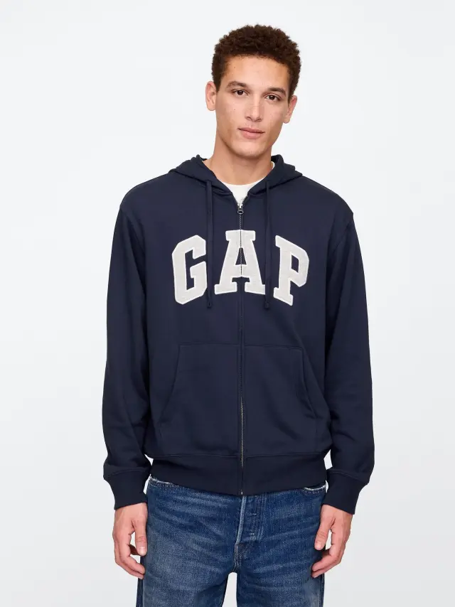 Ανδρικό Gap Φούτερ με Κουκούλα και Φερμουάρ με Logo tapestry navy