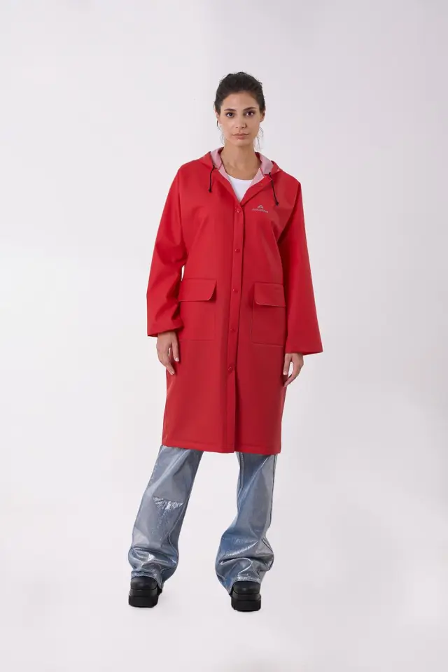 Anorak Αδιάβροχη Γυναικεία Καπαρντίνα Walker Flex X-Long Κόκκινο - 2XL 2