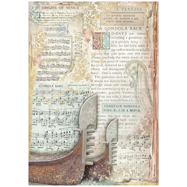 Ριζόχαρτο ντεκουπάζ Stamperia 21x29cm A4, Venice City of Art, Gondola