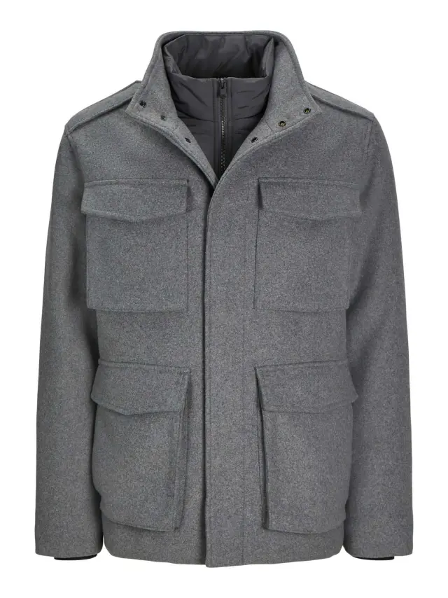 JPRCCALEX WOOL BLEND FIELD JACKET SN Grey Melange