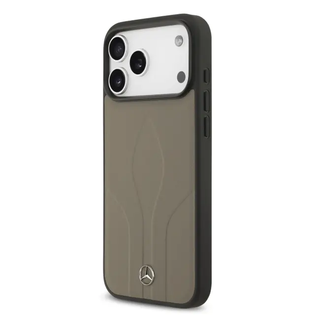 Mercedes Leather The Move MagSafe Case for iPhone 17 Pro Max Taupe 2