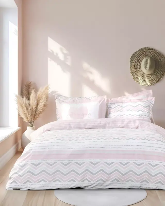 Κουβερλί Hamptons Υπέρδιπλο 220x240 Ροζ, Γκρι