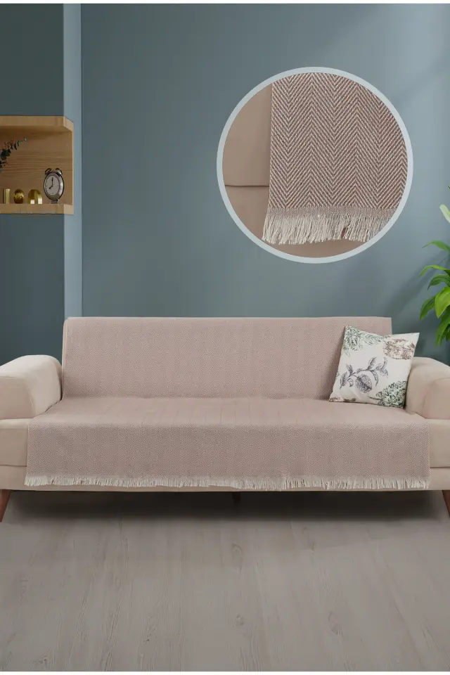 Stewehome Ριχτάρι καναπέ με φούντες από 100% βαμβάκι 180x215 cm 3
