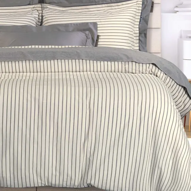 Σετ Παπλωματοθήκη Υπέρδιπλη 3 Τεμαχίων Greenwich Polo Club 2296 Grey-White 220x240 2