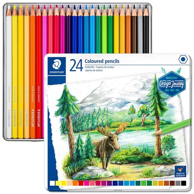 Σετ Ξυλομπογιές Staedtler Design Journey Μεταλλική Κασετίνα 24 Χρώματα