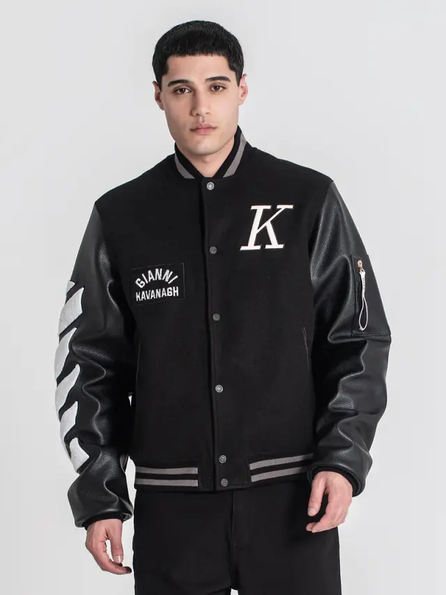 Gianni Kavanagh Ανδρικό VARSITY Bomber Μπουφάν – Black - S