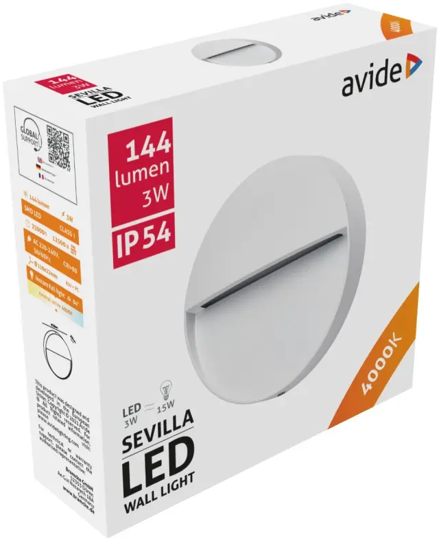 Avide Εξωτερικό Φώς Σκάλας Sevilla LED 3W Λευκό 4000K IP54 11cm 15.001.0480 2