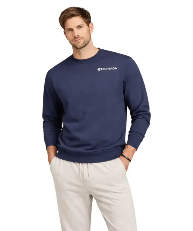 Superga - Ανδρικό Φούτερ French Terry S263410-600 Μπλε Ναυτικό