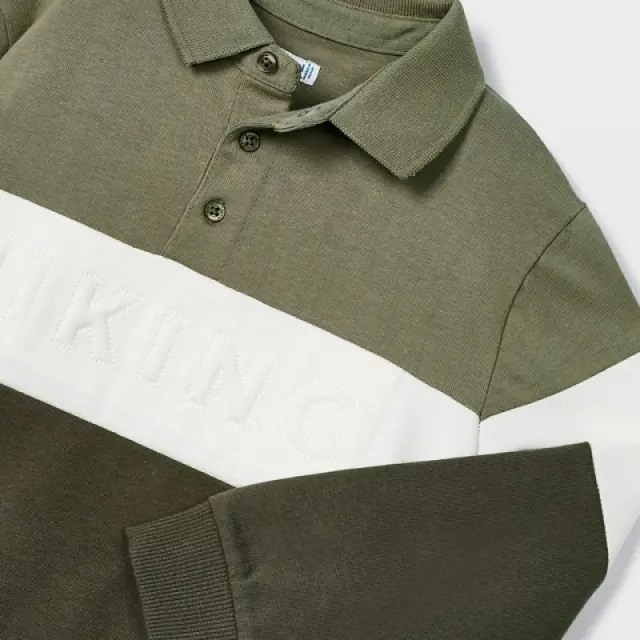 Mini 2 έως 10 ετών Πόλο color block Better Cotton άνηθος - 4Ε 3