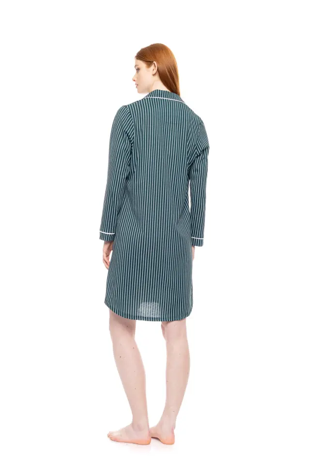 W1752 - Type - NIGHTGOWN BUTTONED GREEN FOREST STRIPES 3