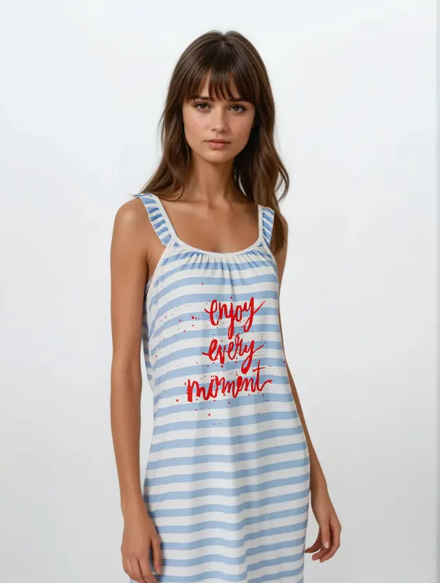 S759 - Blue Cloud - NIGHTGOWN STRIPES 2