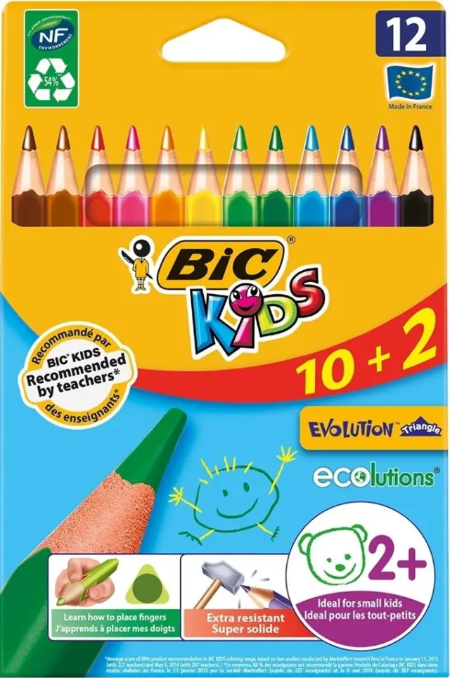 Bic Ξυλομπογιές Bic Kids Evolution Triangle Jumbo 12 Χρώματα/ 773511 (Bic)