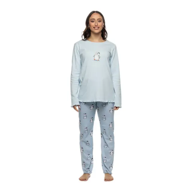 Galaxy Γυναικεία Πυτζάμα Penguins, Χρώμα Baby Blue