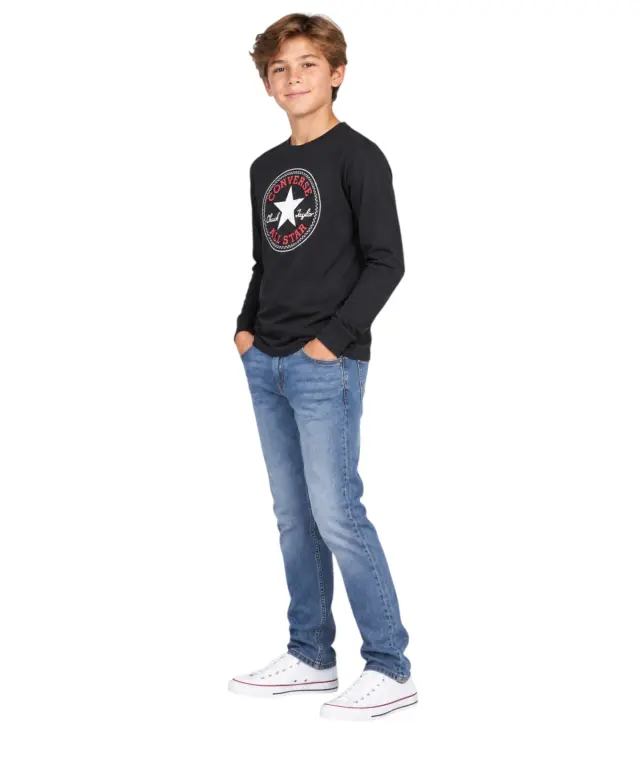 Converse - Παιδική Μακρυμάνικη Μπλούζα Chuck Patch Long Sleeve T-Shirt 966243-023 Μαύρο 3