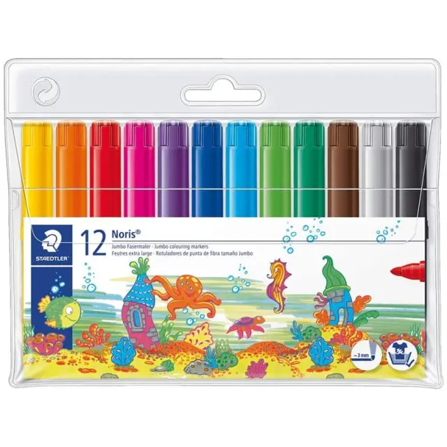 Staedtler Σετ 12 Μαρκαδόροι Jumbo Fibre Tip