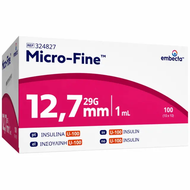 Embecta Micro-fine U-100 Βελόνες Ινσουλίνης 29G 1ml 100τμχ