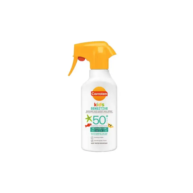 Carroten Kids Sensitive Suncare Face & Body Milk Spray 4D Protection SPF50+ Παιδικό Αντηλιακό Γαλάκτωμα για Πρόσωπο & Σώμα σε Spray, 270ml