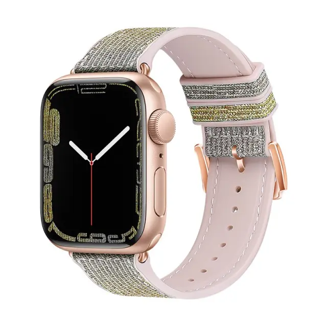 Watchband Hoco WA11 Diamond series 42/44/45/49mm για Apple Watch 1/2/3/4/5/6/7/8/SE/Ultra Silver Yellow Silicone Band