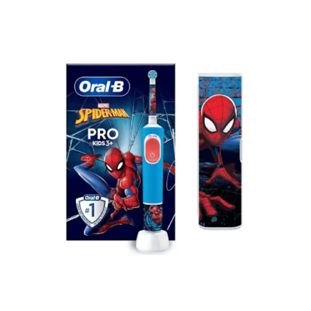 Oral-B Pro Kids Electric Toothbrush Spider-Man with Travel Case Ηλεκτρική Οδοντόβουρτσα Spider-Man με Θήκη Ταξιδίου 3+ Ετών, 1τεμ