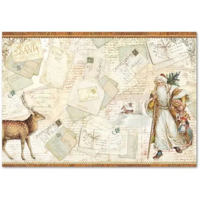 Ριζόχαρτο Stamperia - Santa Claus Cards - 48x33cm