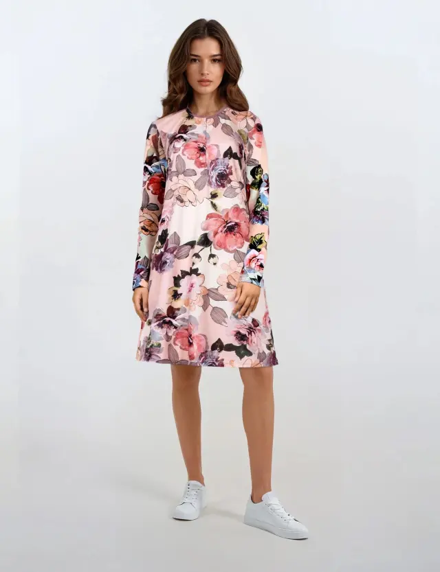 W767 - Type - NIGHTGOWN ROMATIC FLOWER - S