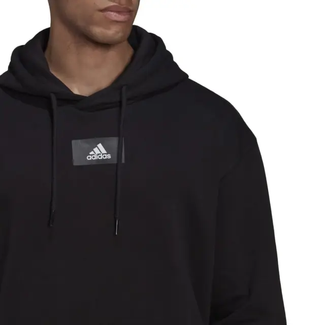 adidas FeelVivid Cotton Fleece Hoodie (HK2829-Black) - Μαύρο 3