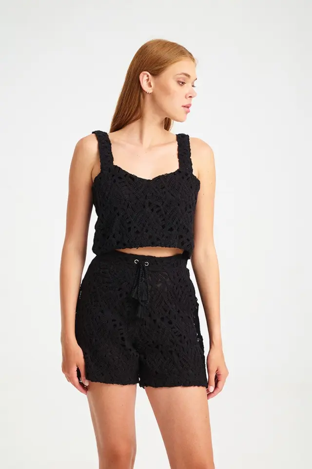 Crop Τοπ Crochet με Τετράγωνη Λαιμόκοψη KALINTA TOP - L 2