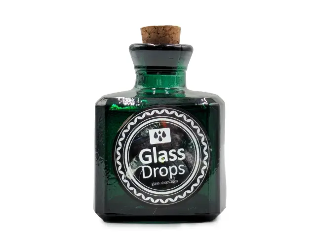 Διακοσμητικό Μπουκάλι με πώμα Glass Drops Cuadrada (5322DB734) Aπό 100% ανακυκλωμένο γυαλί, Xωρητικότητας 200ml, Διαστάσεων Ø 7 x Υ 10 cm, Αlbahaca 5322DB734 3