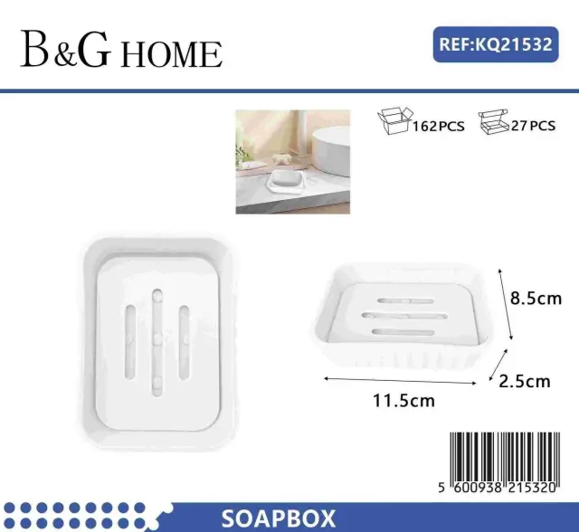 Σαπουνοθήκες μπάνιου πλαστικές - Σετ 9pcs - White - 21532 2
