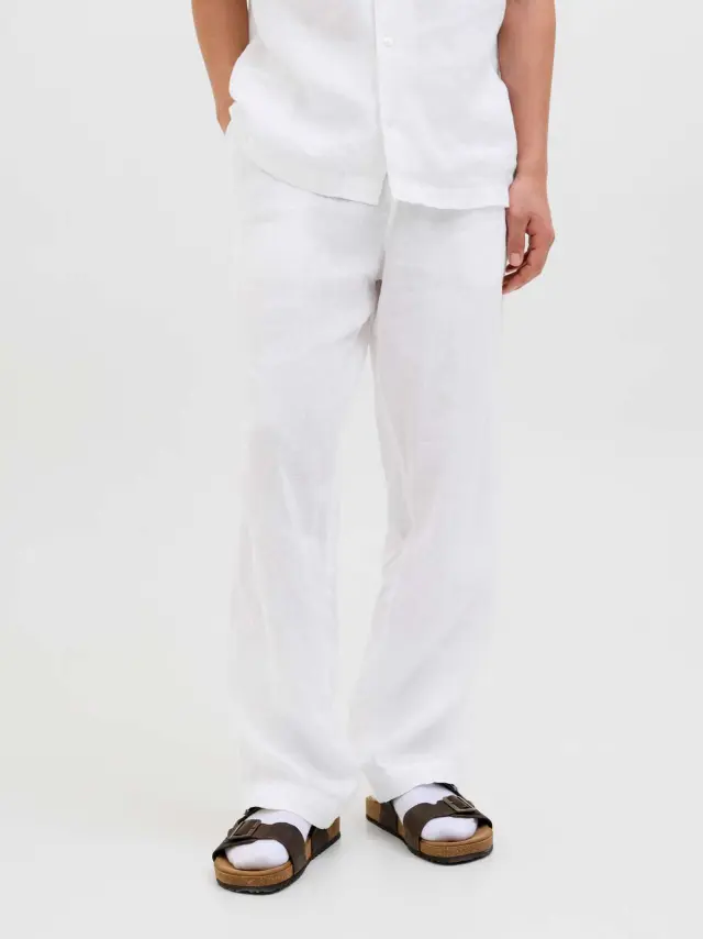 Loose Fit Παντελόνι Λευκό / Bright White - L 3