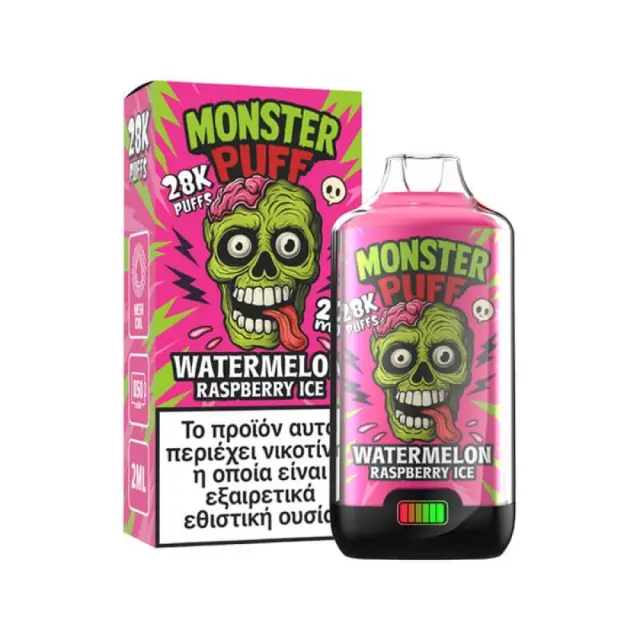 Monster Puff 28K Watermelon Raspberry Ice Disposable 2ml & 2x10ml 20mg