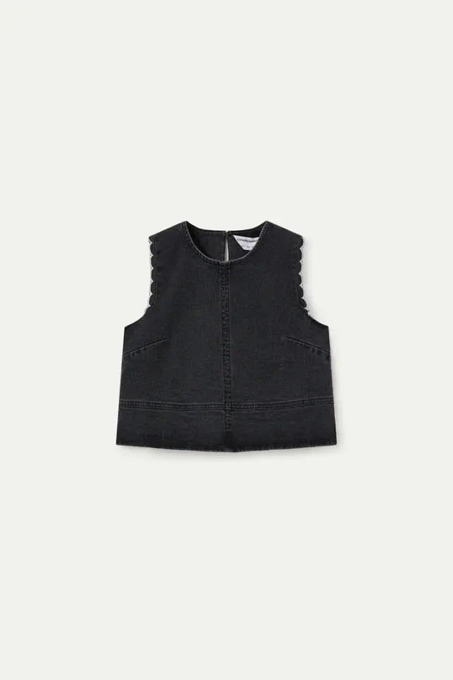 COMPANIA FANTASTICA DENIM TOP (61C/47011 BLACK) - M 2