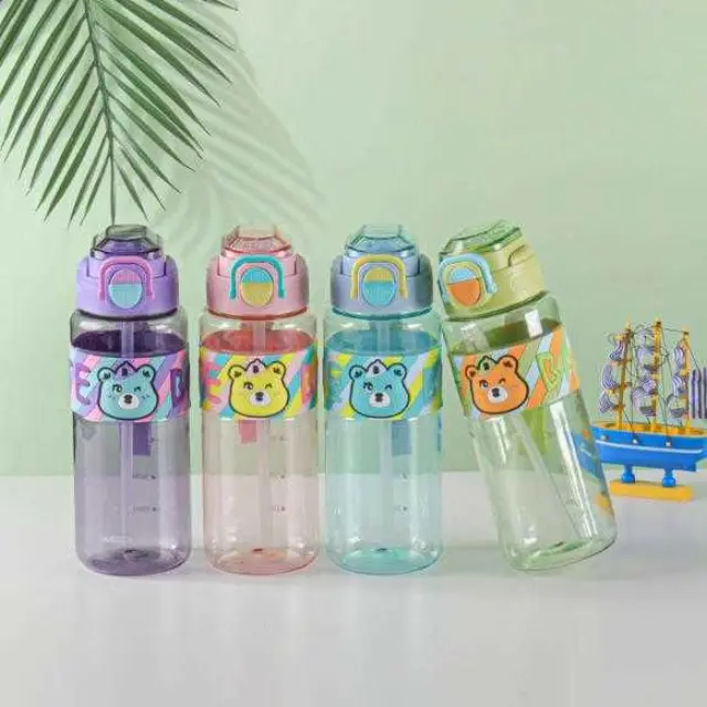Παιδικό παγούρι πλαστικό με καλαμάκι - 750ml - 413258 - Purple 2