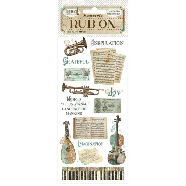 Χαλκομανίες (Rub-On) 10.16×21.6cm Stamperia, Music Instruments