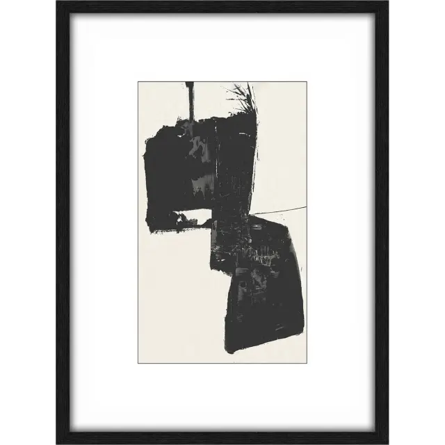Πίνακας τοίχου Obraz COAL 105‑9835 60x80 minimal wall art Άσπρο Μαύρο Μπεζ
