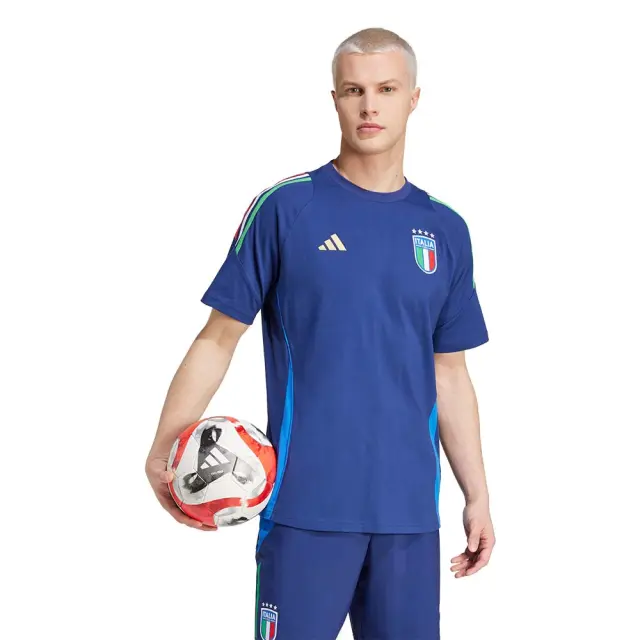 adidas Performance Men's Federazione Italiana Giuoco Calcio T-Shirt Μπλε Σκούρο IQ2176 (adidas Performance) - XLarge 3